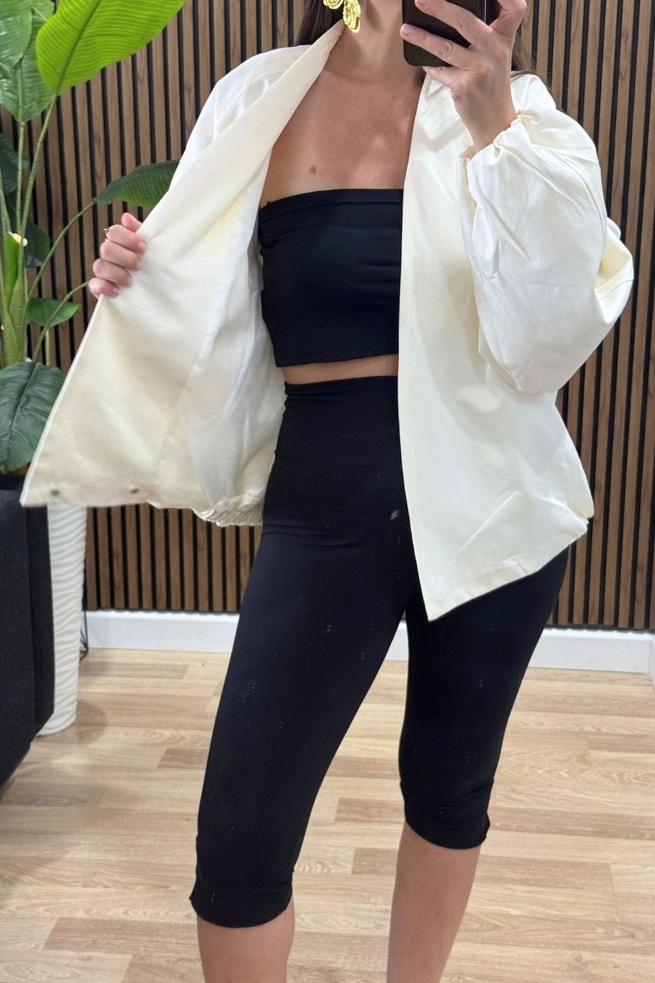 CeketNessa Çıtçıtlı Bomber Ceket Ekru