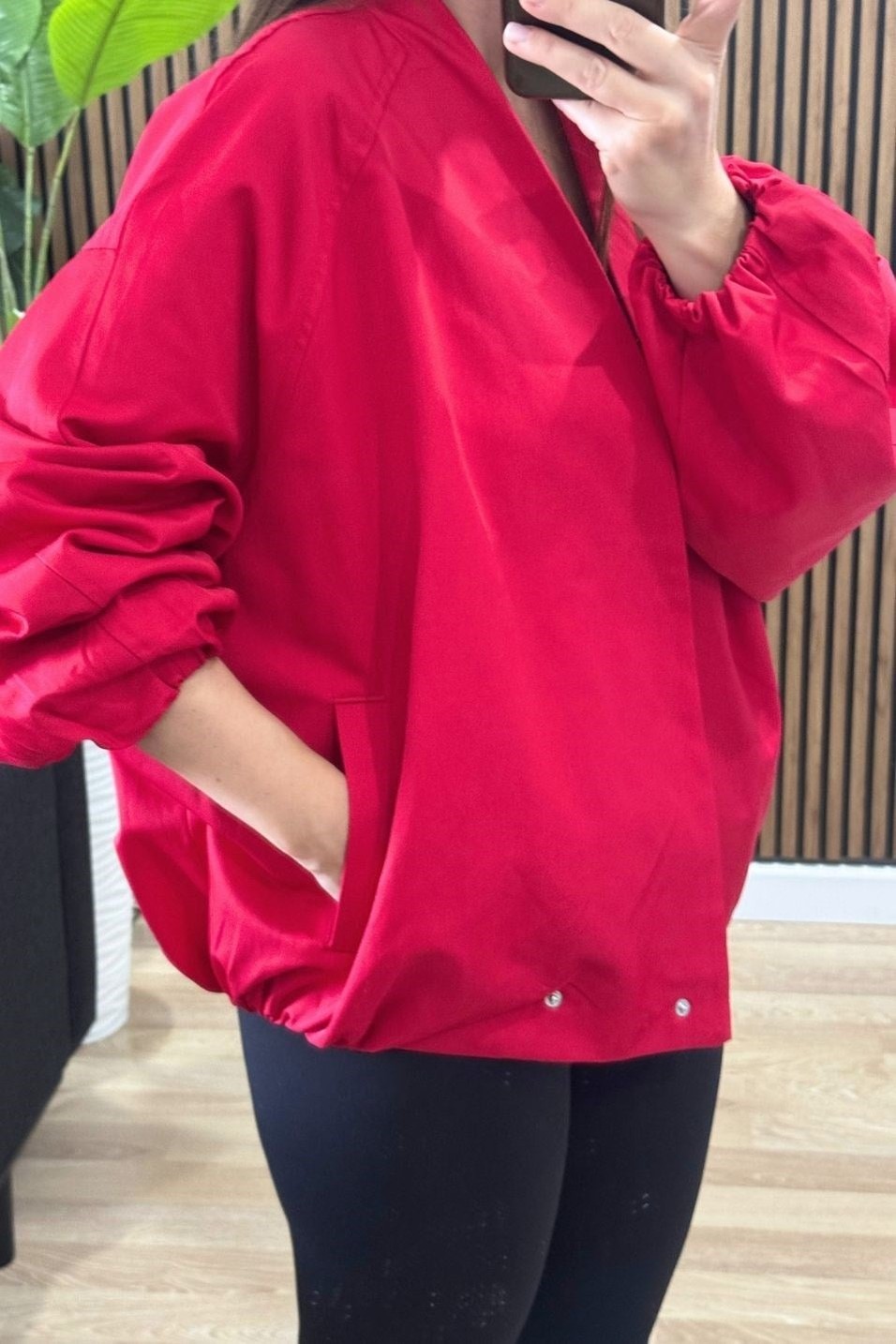 CeketNessa Çıtçıtlı Bomber Ceket Kırmızı