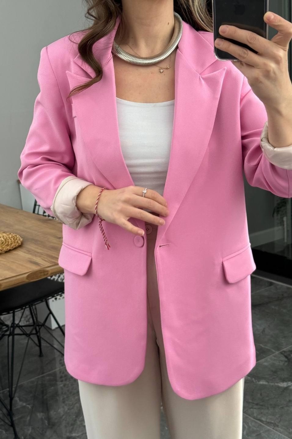 CeketPremıum Blazer Ceket Pembe