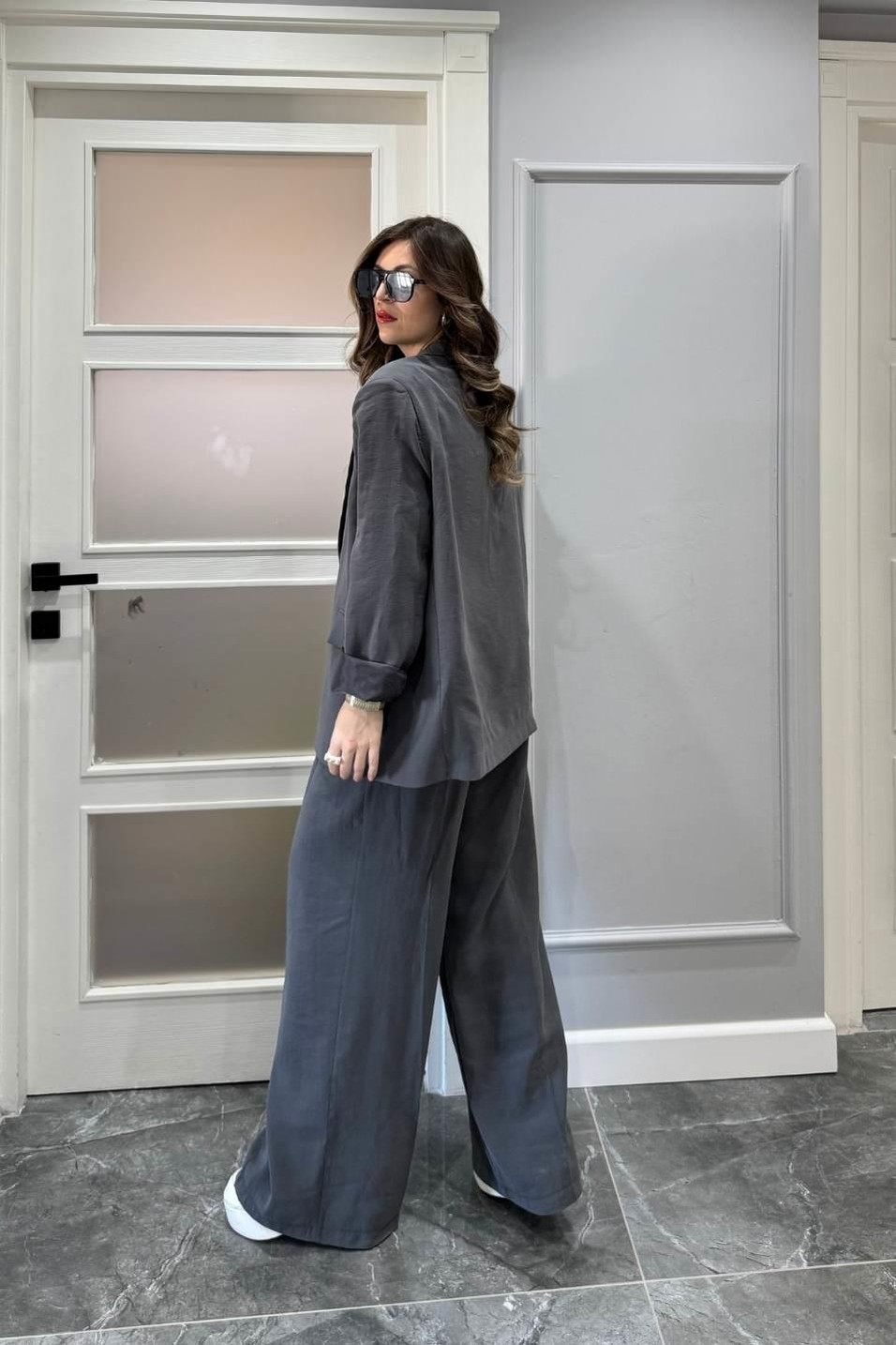 CeketPremium Modal Oversize Ceket Antrasit