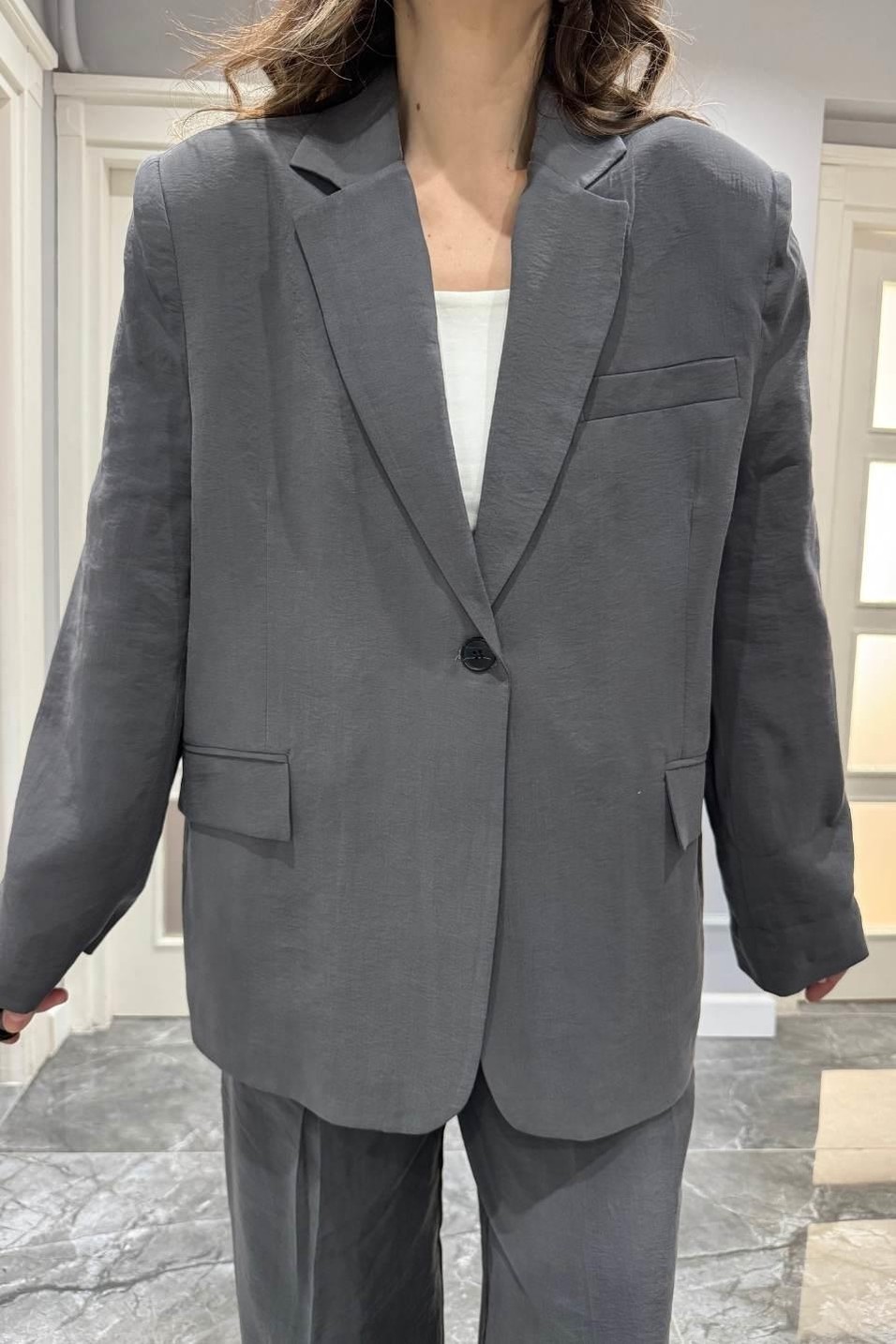 CeketPremium Modal Oversize Ceket Antrasit