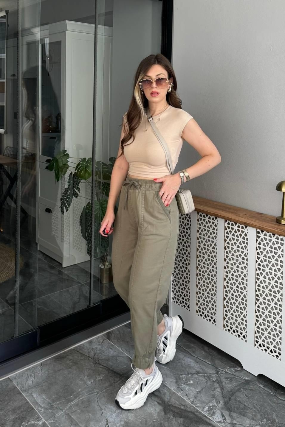 CropDilvin Pamuk Crop Top Bej