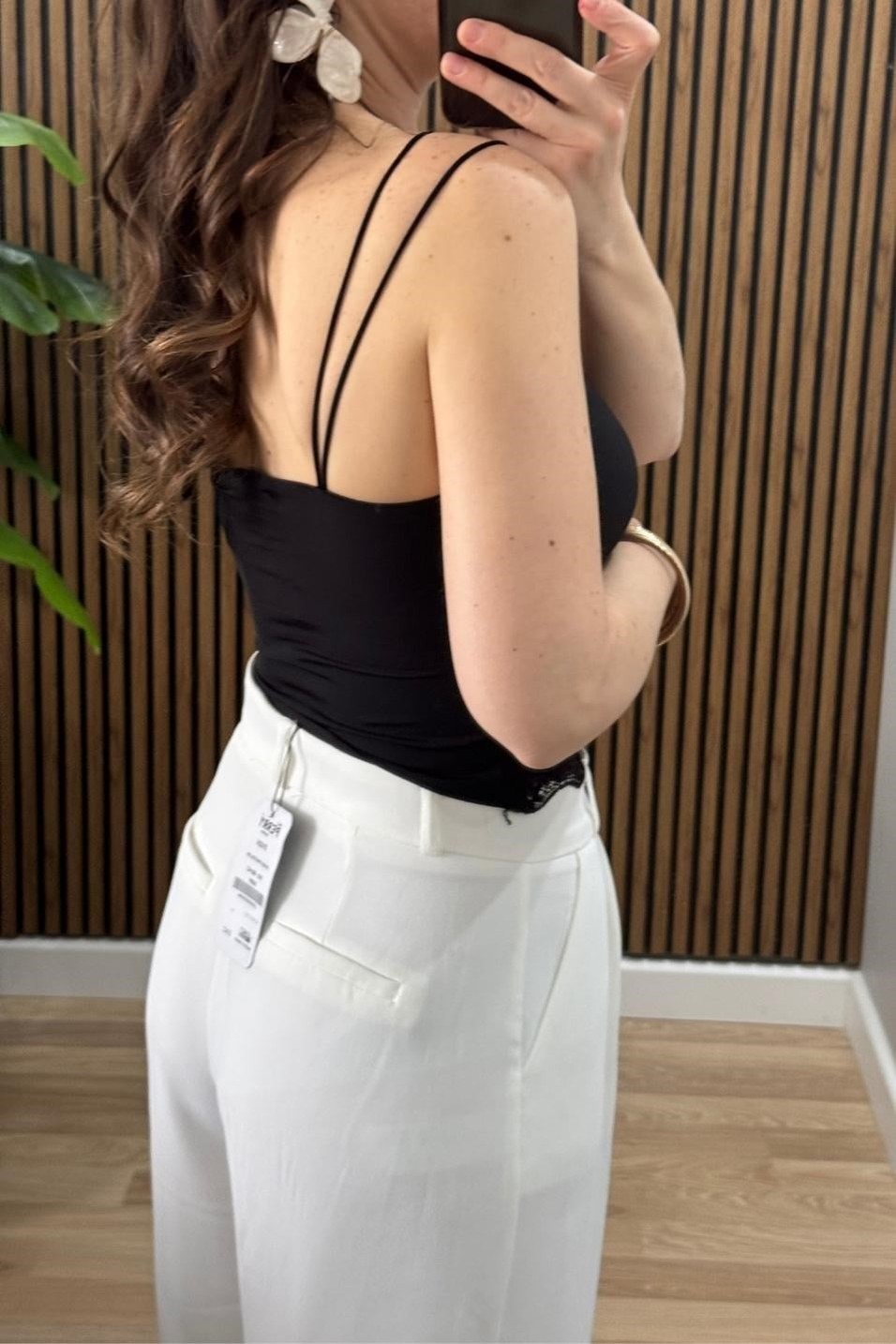 Cropİp Askılı Dantel Detaylı Crop Bluz Siyah