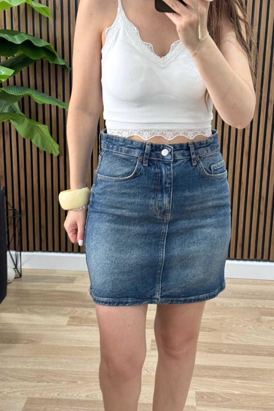 EtekDenim Mini Etek Koyu Mavi
