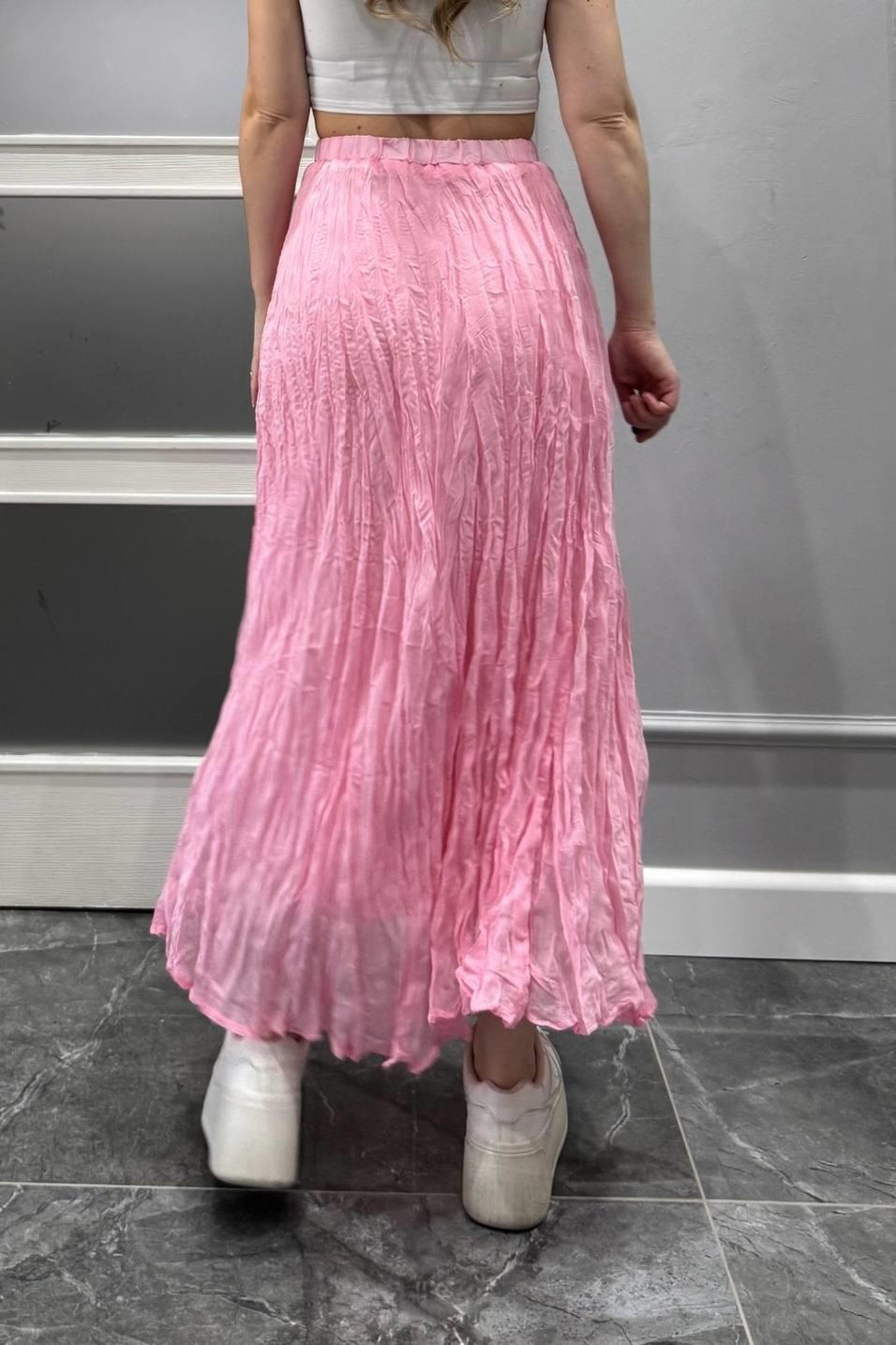 EtekKırışık Modal Etek Pembe