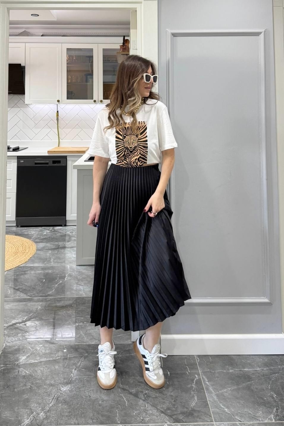 EtekPiliseli Saten Etek Siyah