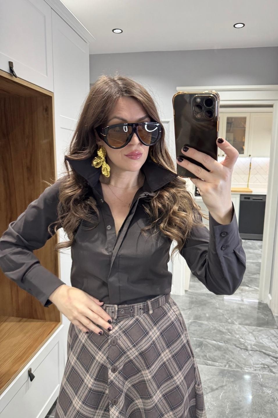 GömlekSlim Fit Gömlek Acı Kahve