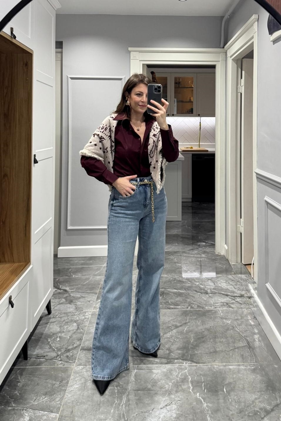 GömlekSlim Fit Gömlek Bordo