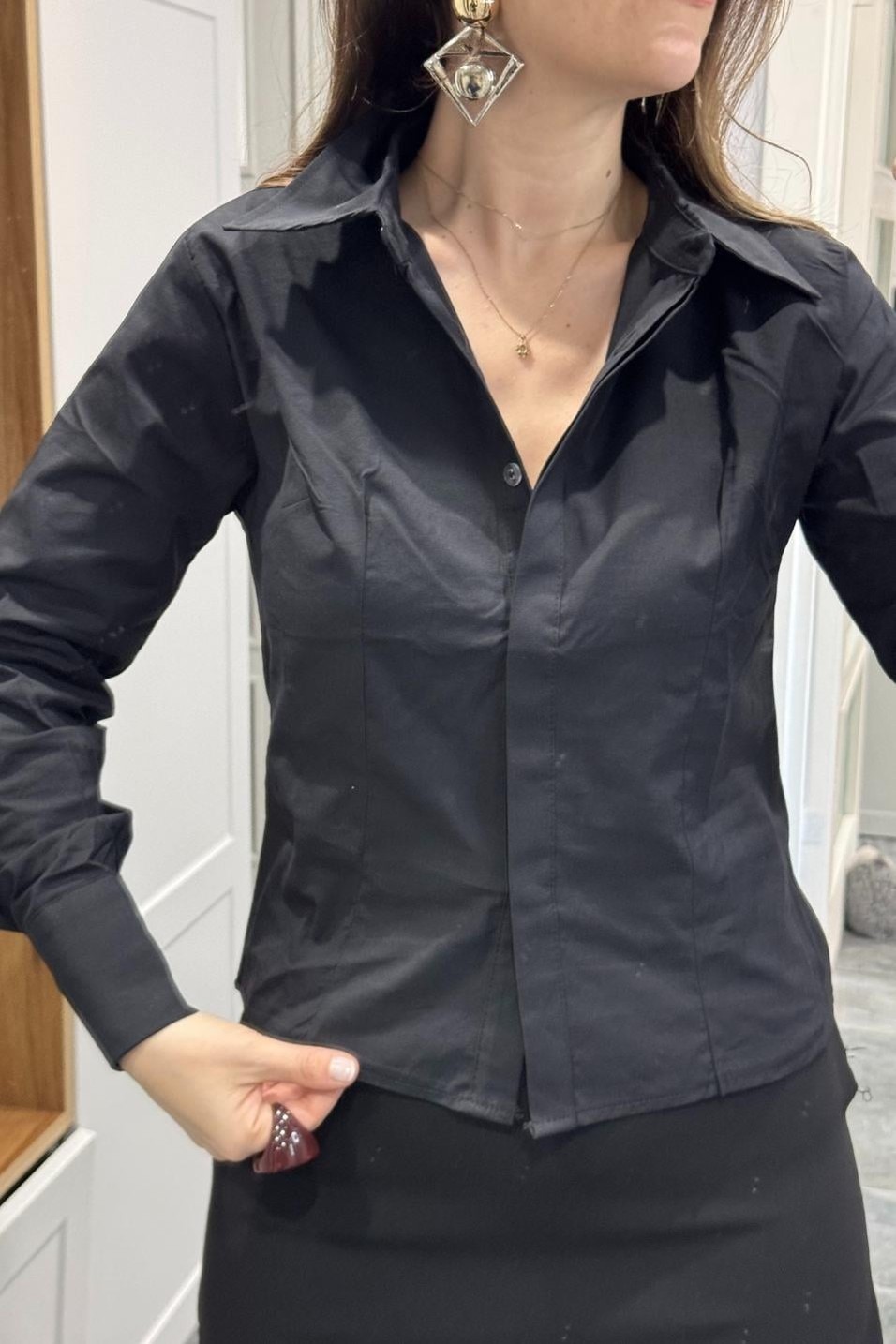 GömlekSlim Fit Gömlek Siyah