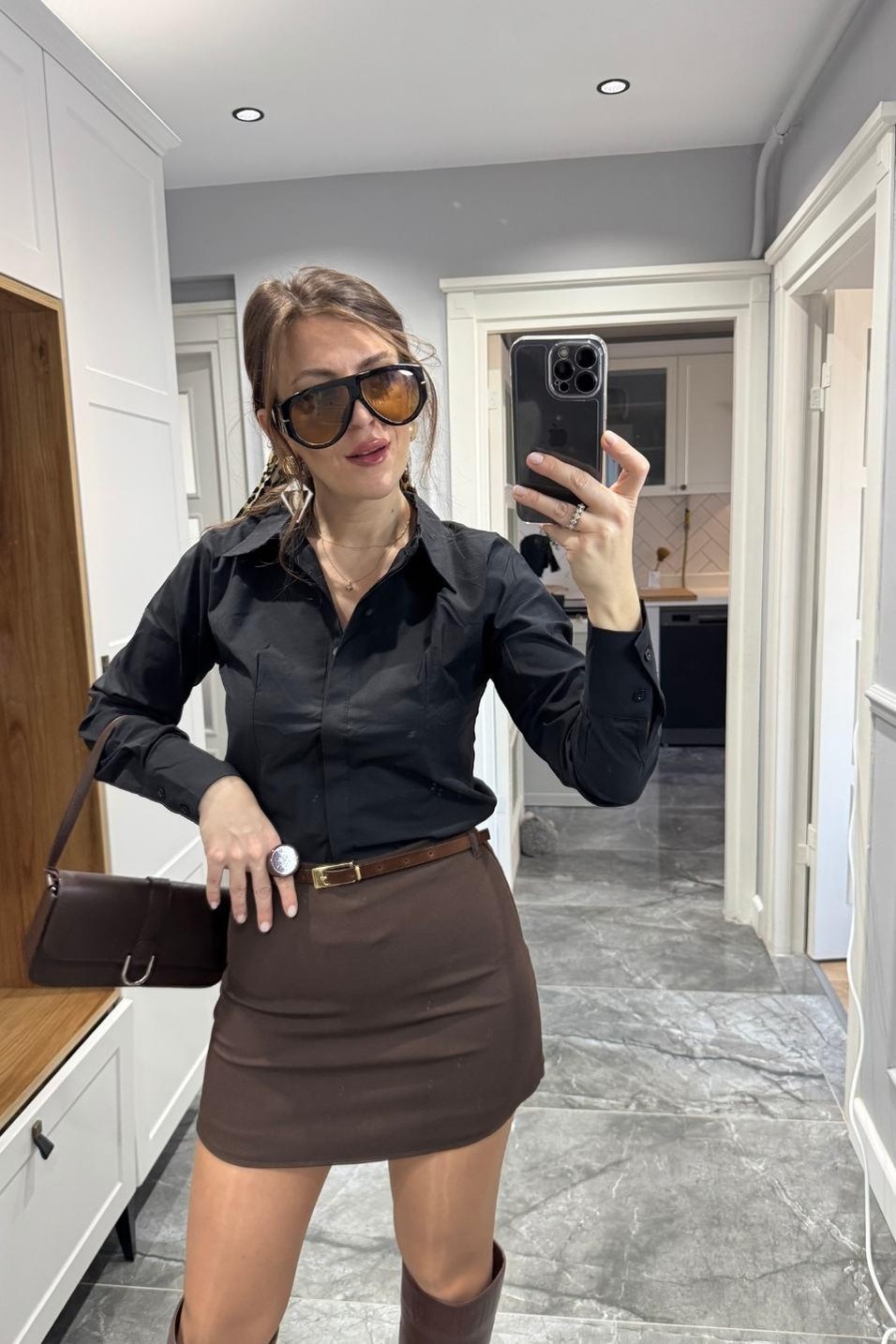 GömlekSlim Fit Gömlek Siyah
