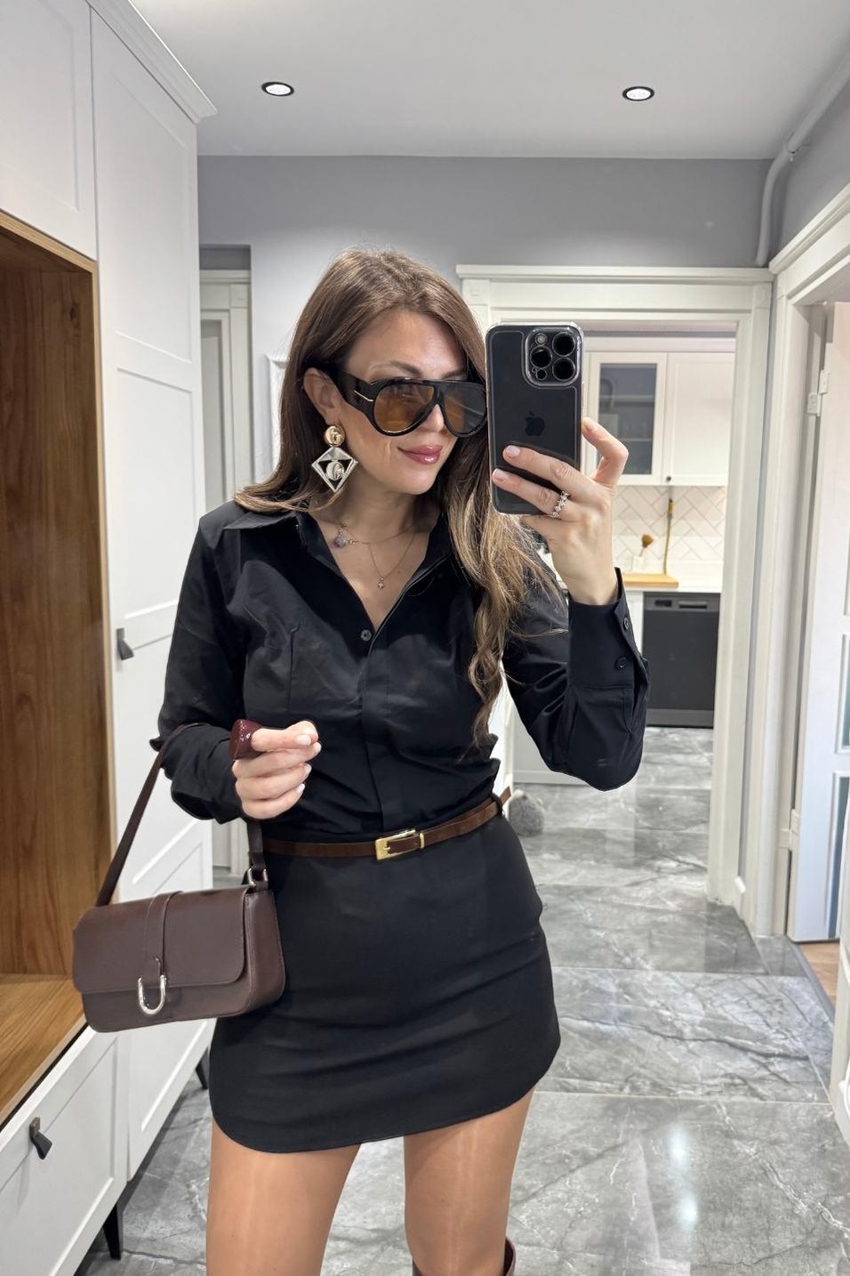 GömlekSlim Fit Gömlek Siyah