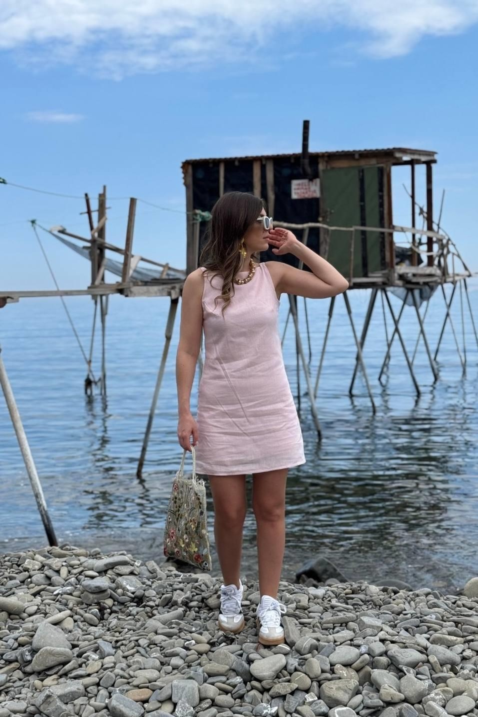 Günlük ElbiseAntoryum Keten Astarlı Elbise Pembe