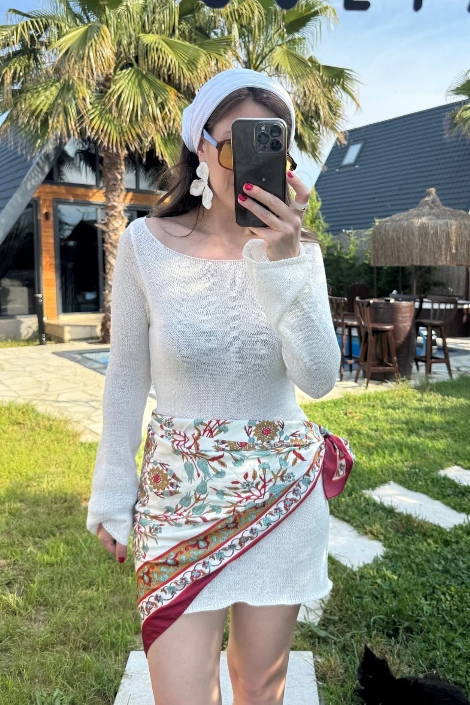 Günlük ElbiseBeach Knit Mini Elbise Ekru