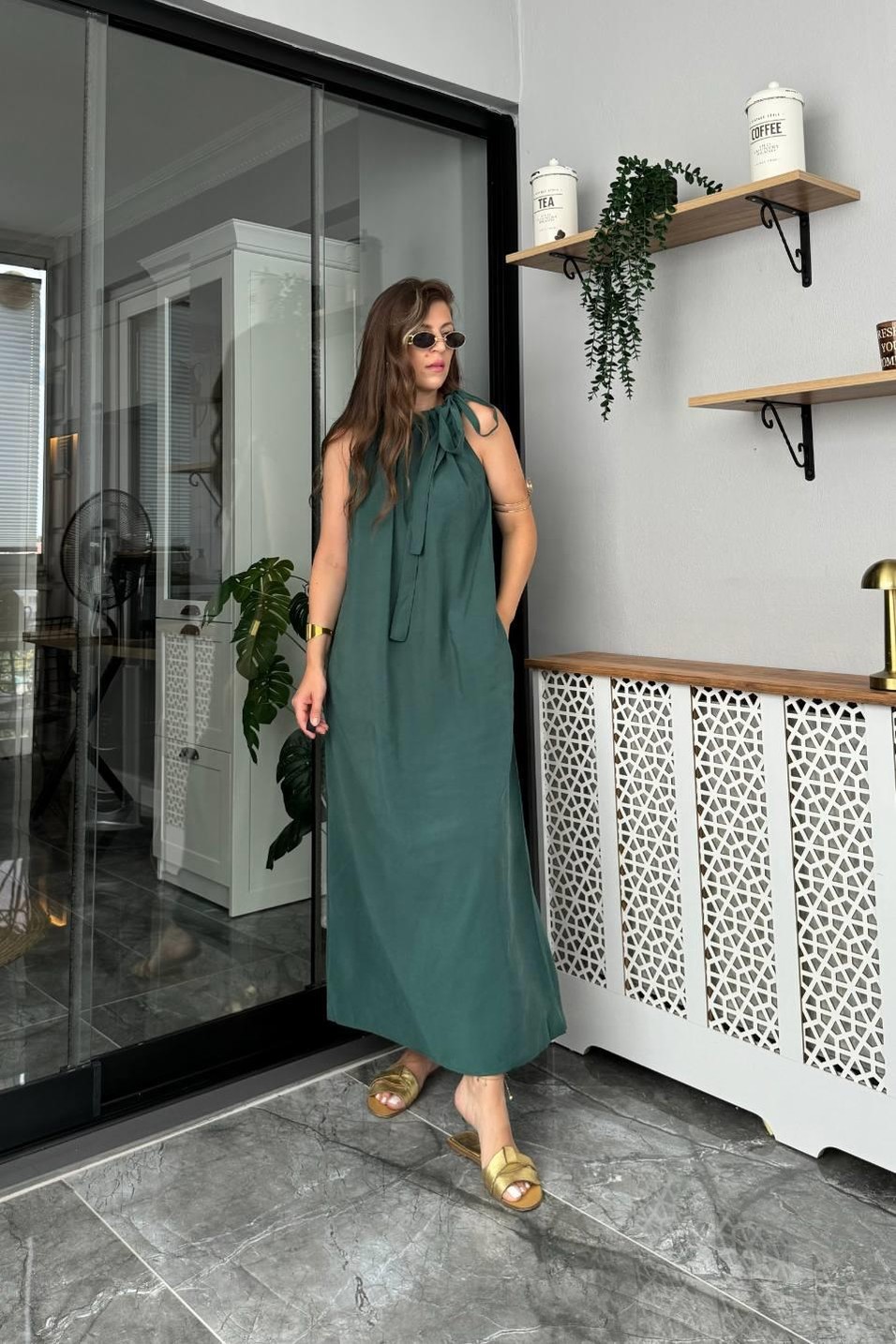 Günlük ElbisePremium Oversize Modal Elbise Zümrüt
