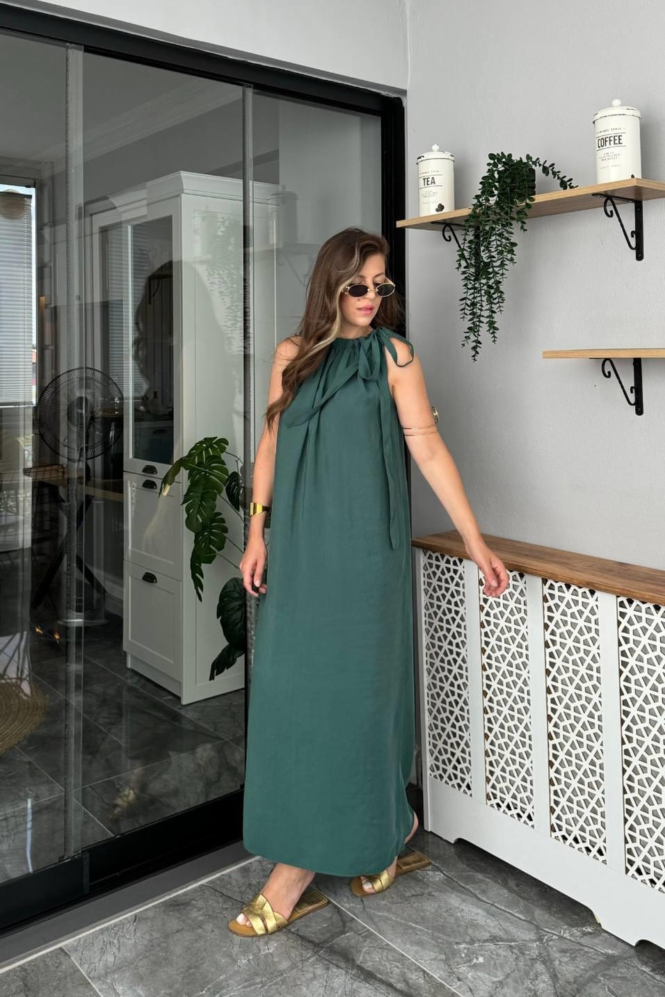 Günlük ElbisePremium Oversize Modal Elbise Zümrüt