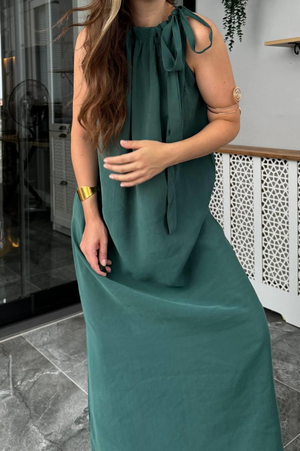 Günlük ElbisePremium Oversize Modal Elbise Zümrüt