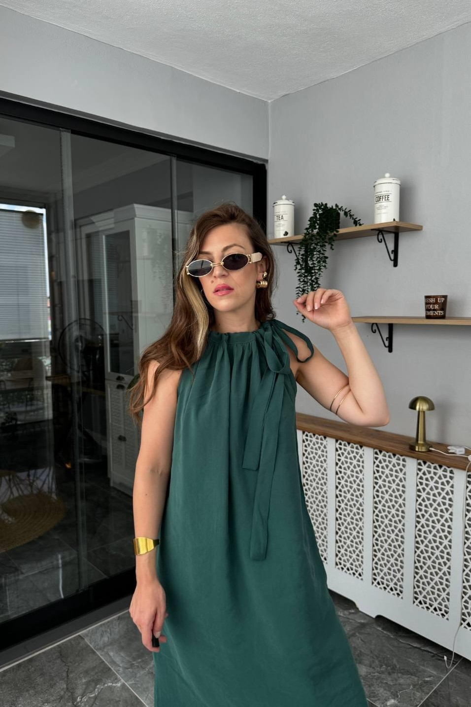 Günlük ElbisePremium Oversize Modal Elbise Zümrüt