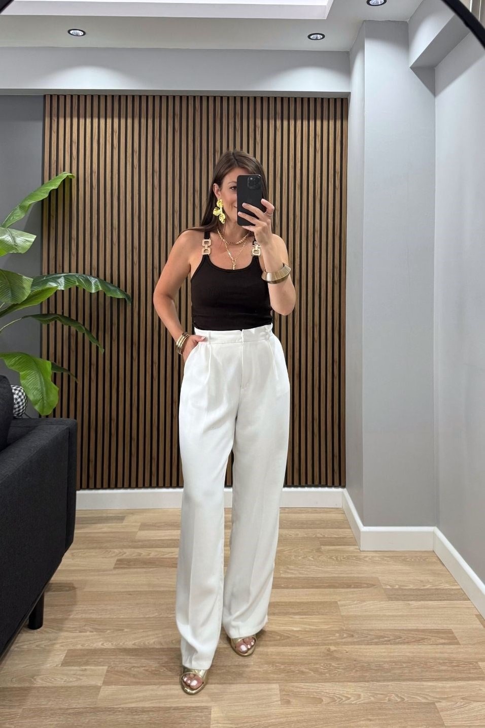 HırkaFitilli Aksesuarlı Atlet Bluz Acı Kahve