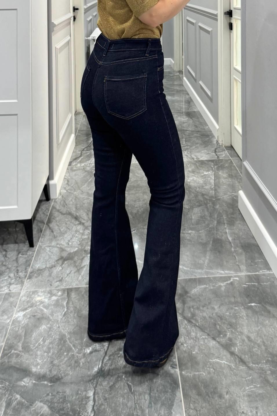 Kot Pantolonİspanyol Paça Likralı Jean Lacivert