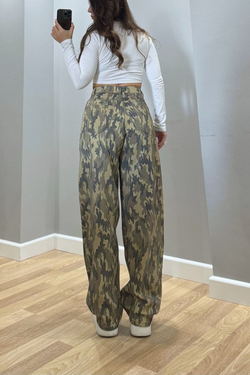 Kot PantolonMarka Model Kamuflaj Barrel Jean Multi Color