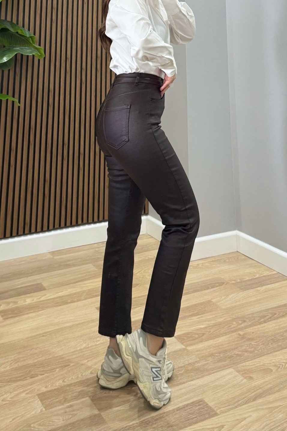 Kot PantolonMarka Model Mumlu Kaplama Jean Acı Kahve