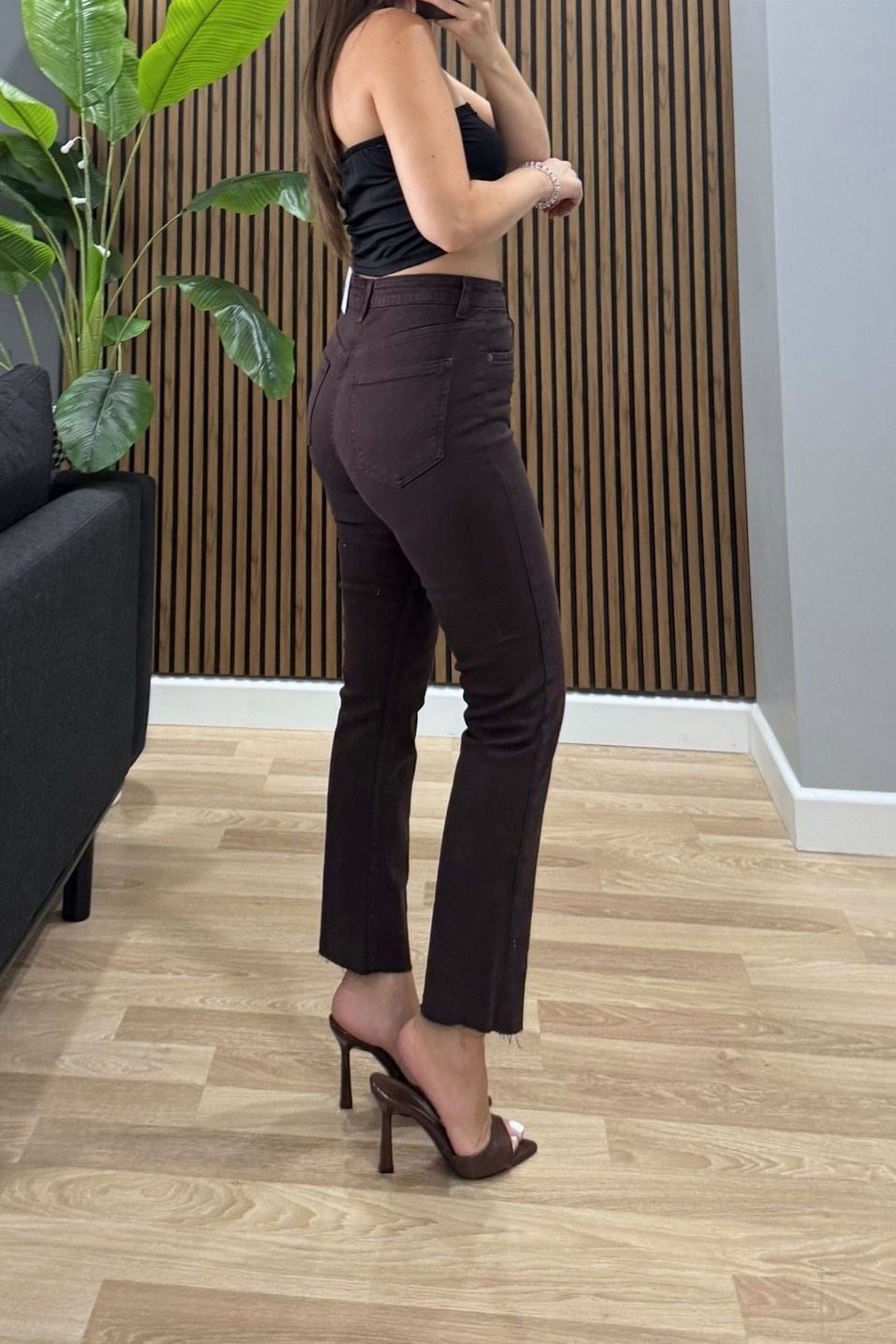 Kot PantolonZr Model Boyfit Jean Acı Kahve