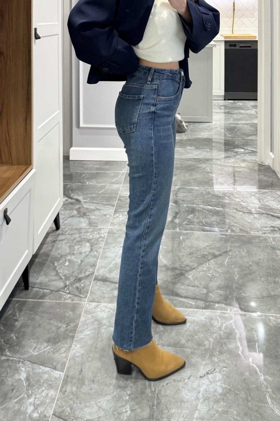 Kot PantolonZr Model Boyfit Jean Koyu Mavi