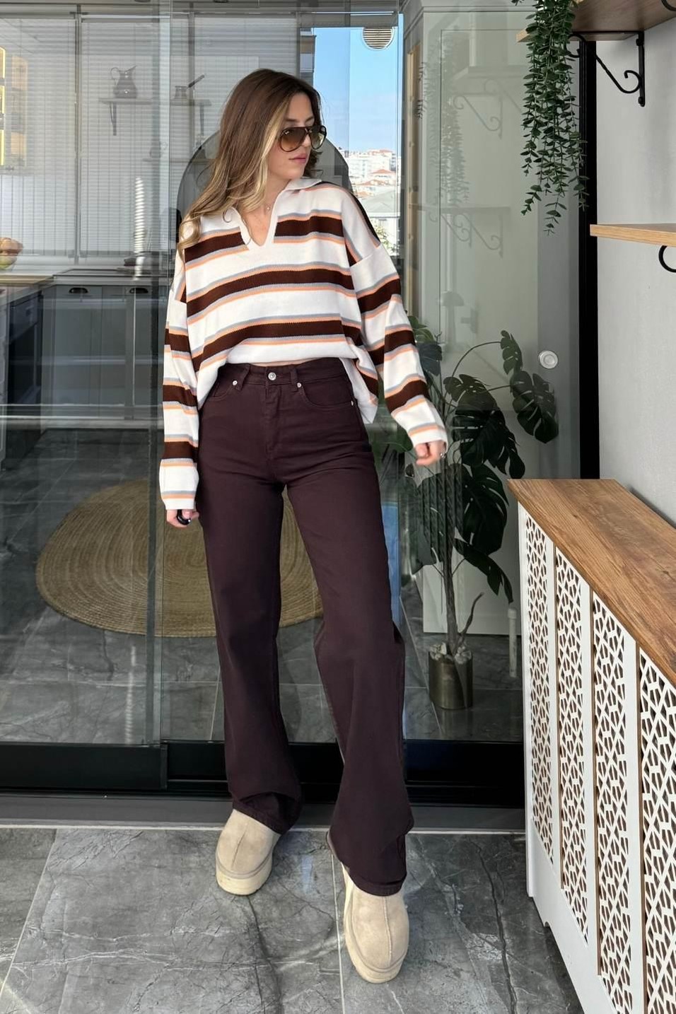 Kot PantolonZr Model Straight Jean Acı Kahve