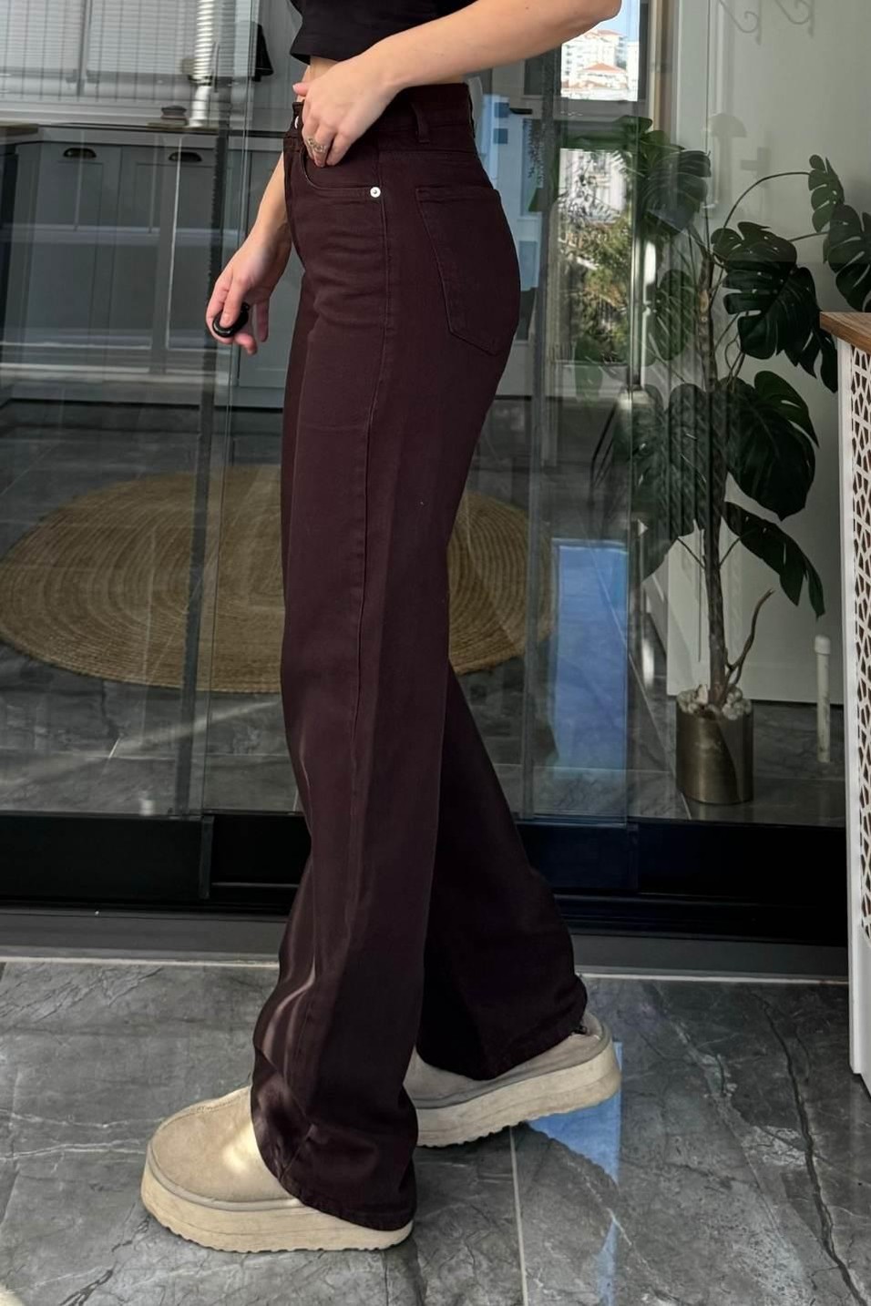 Kot PantolonZr Model Straight Jean Acı Kahve