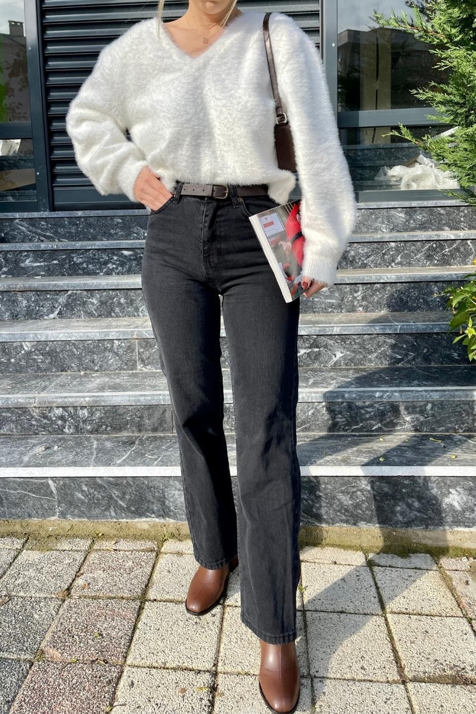 Kot PantolonZr Model Straight Jean Füme