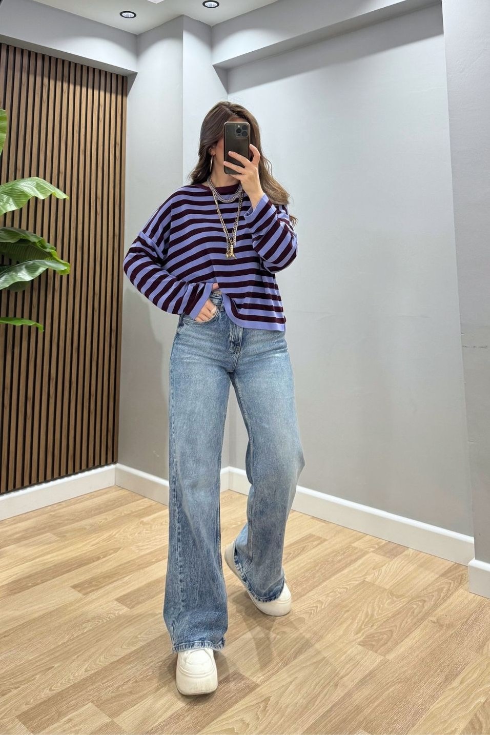Kot PantolonZr Model Wide Leg Jean Açık Mavi