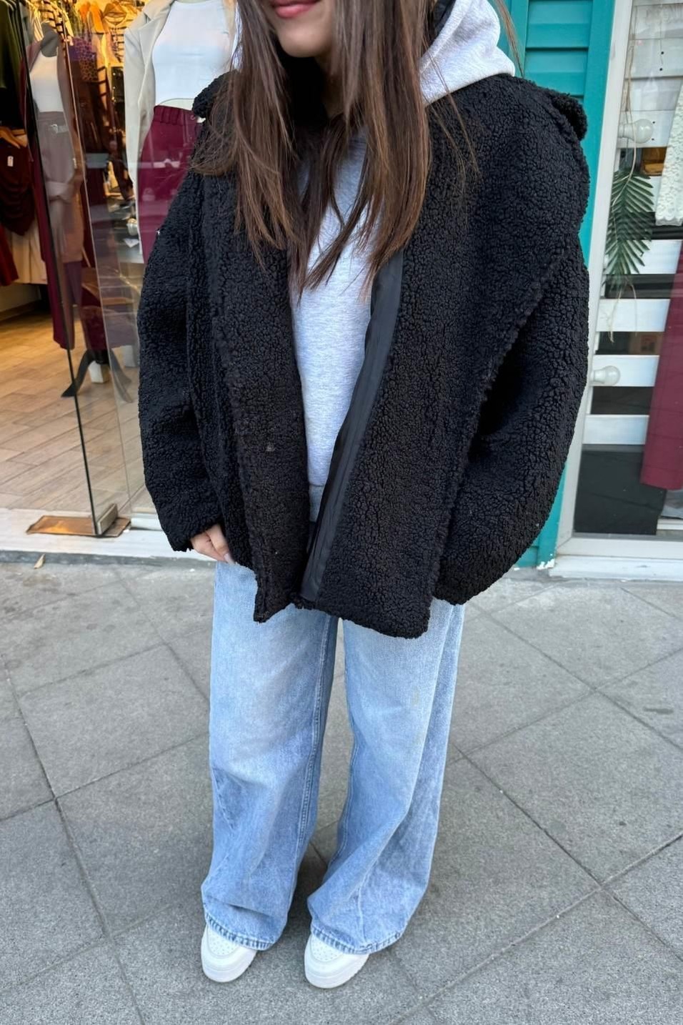 MontMarka Model İçi Astarlı Teddy Mont Siyah