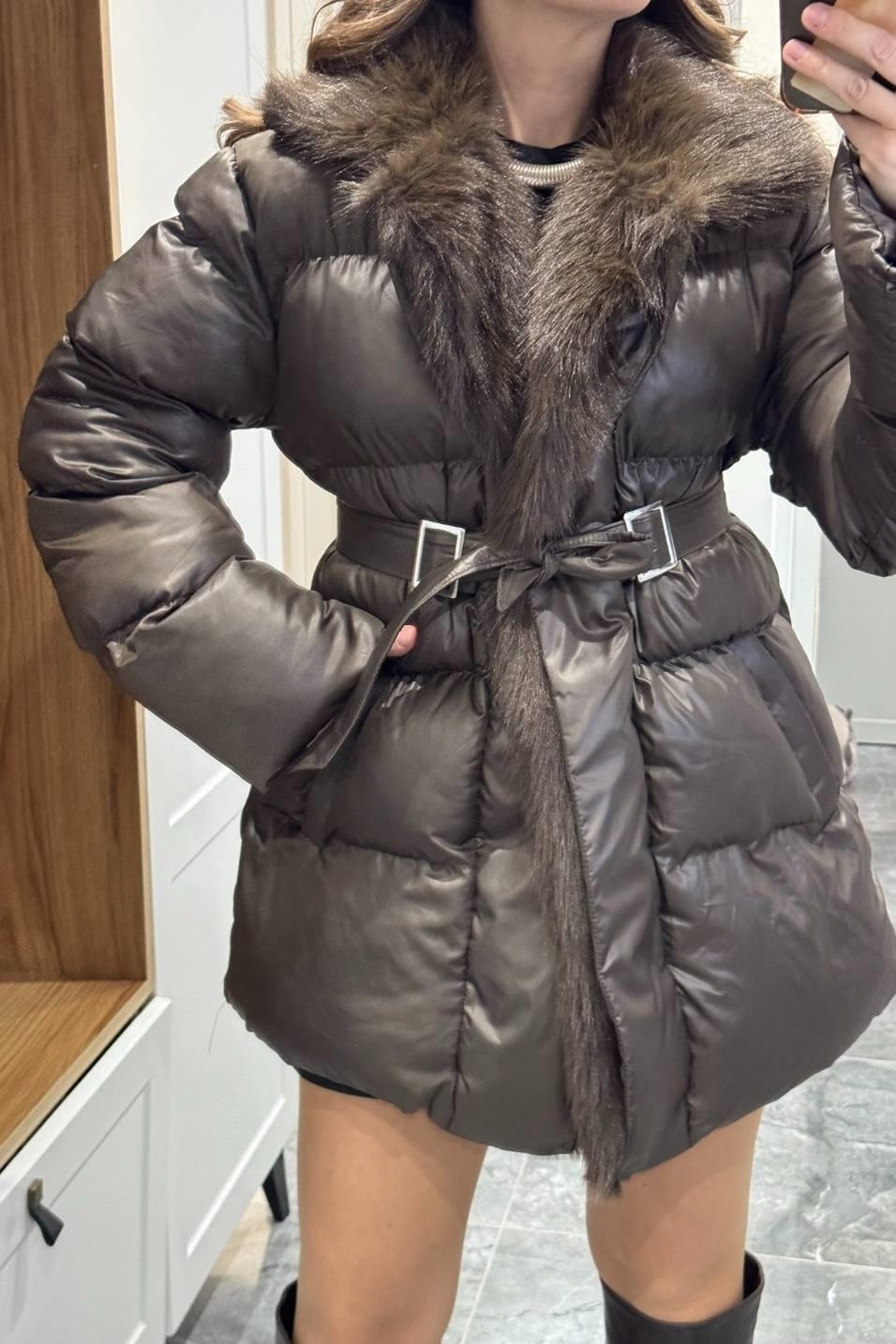 MontWinter Aura Şişme Mont Kahverengi