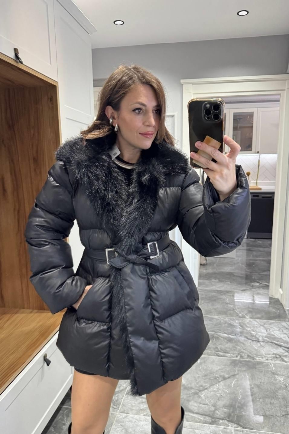 MontWinter Aura Şişme Mont Siyah