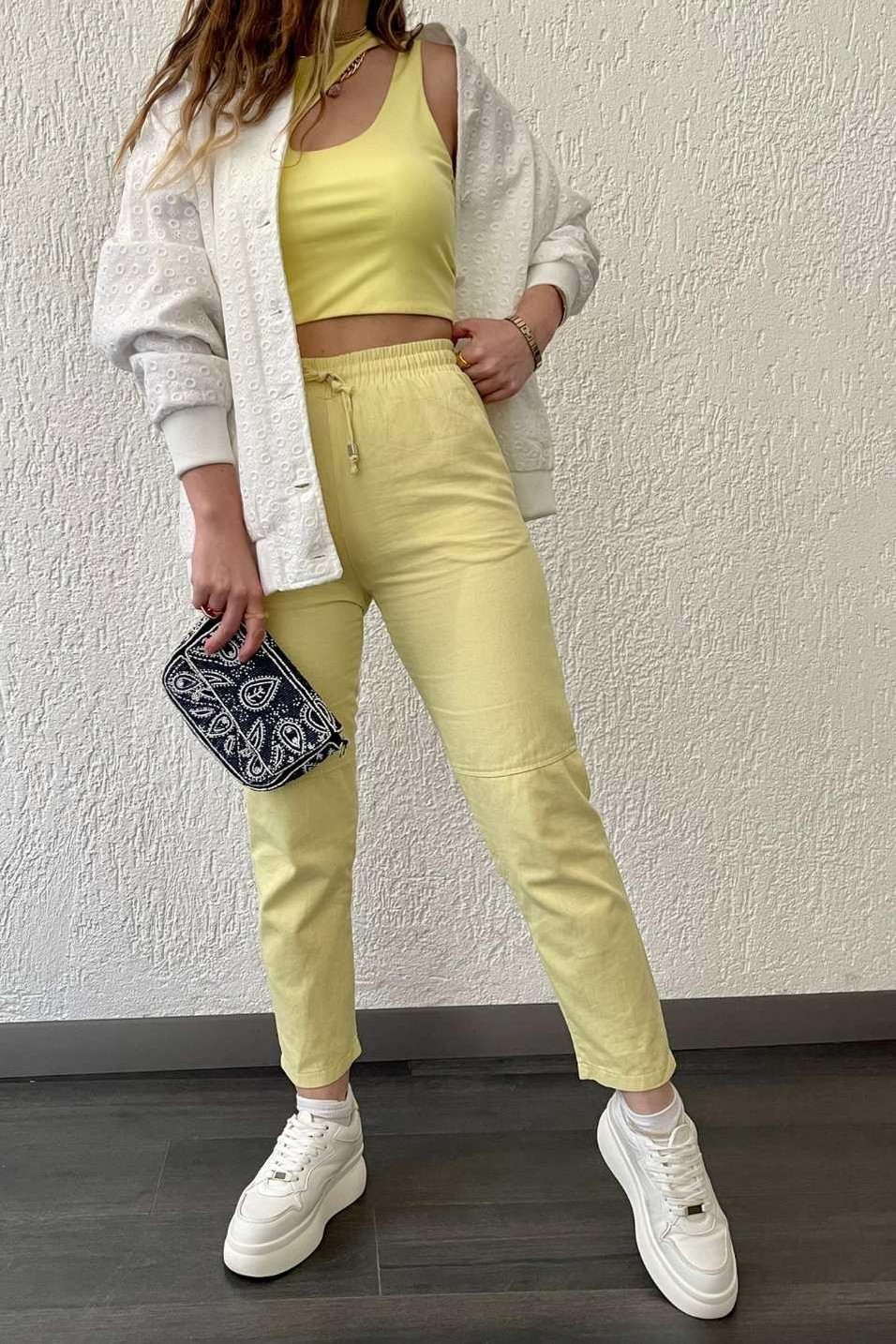 PantolonÇimalı Gabardin Pantolon Hardal