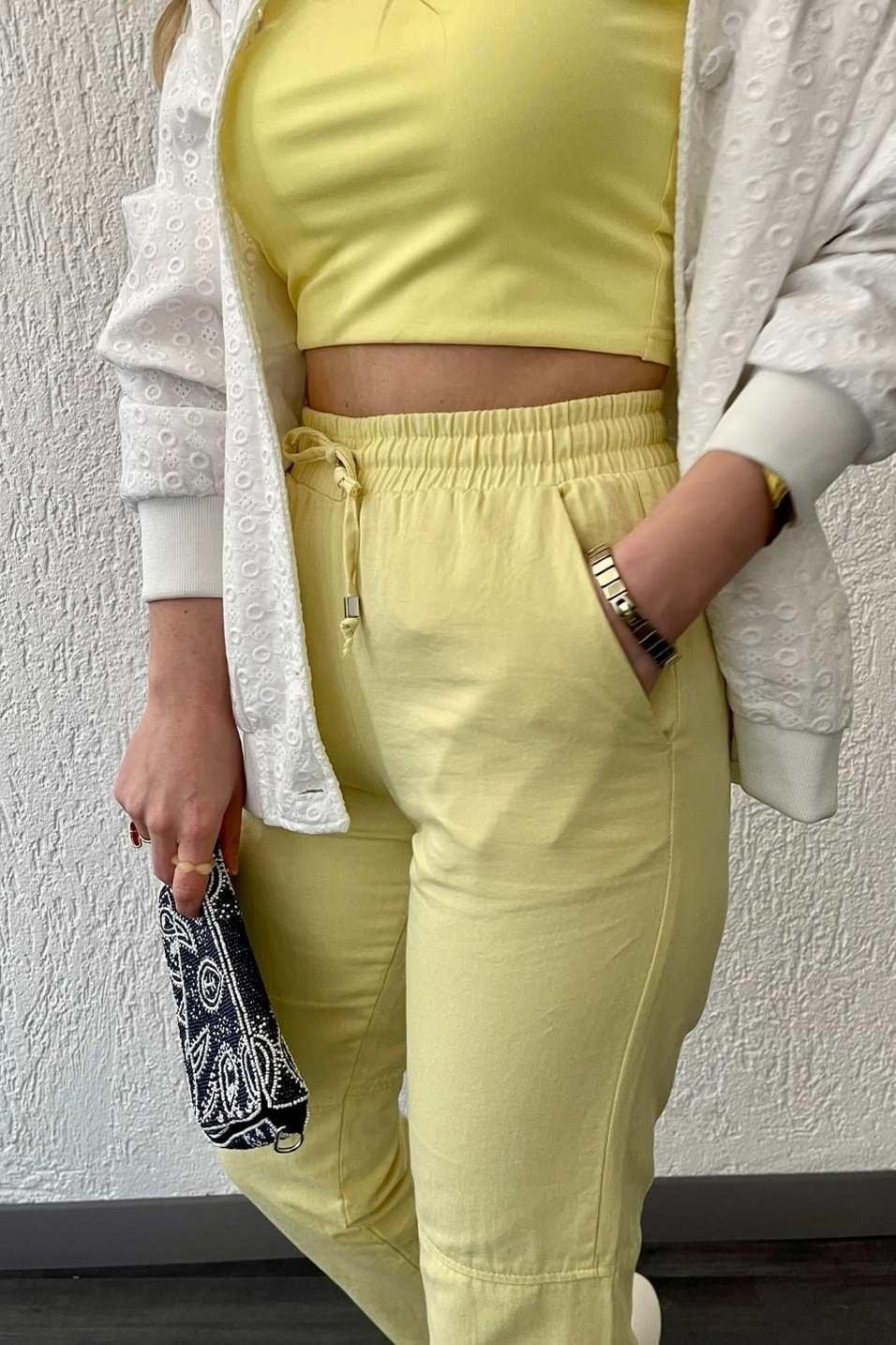 PantolonÇimalı Gabardin Pantolon Hardal