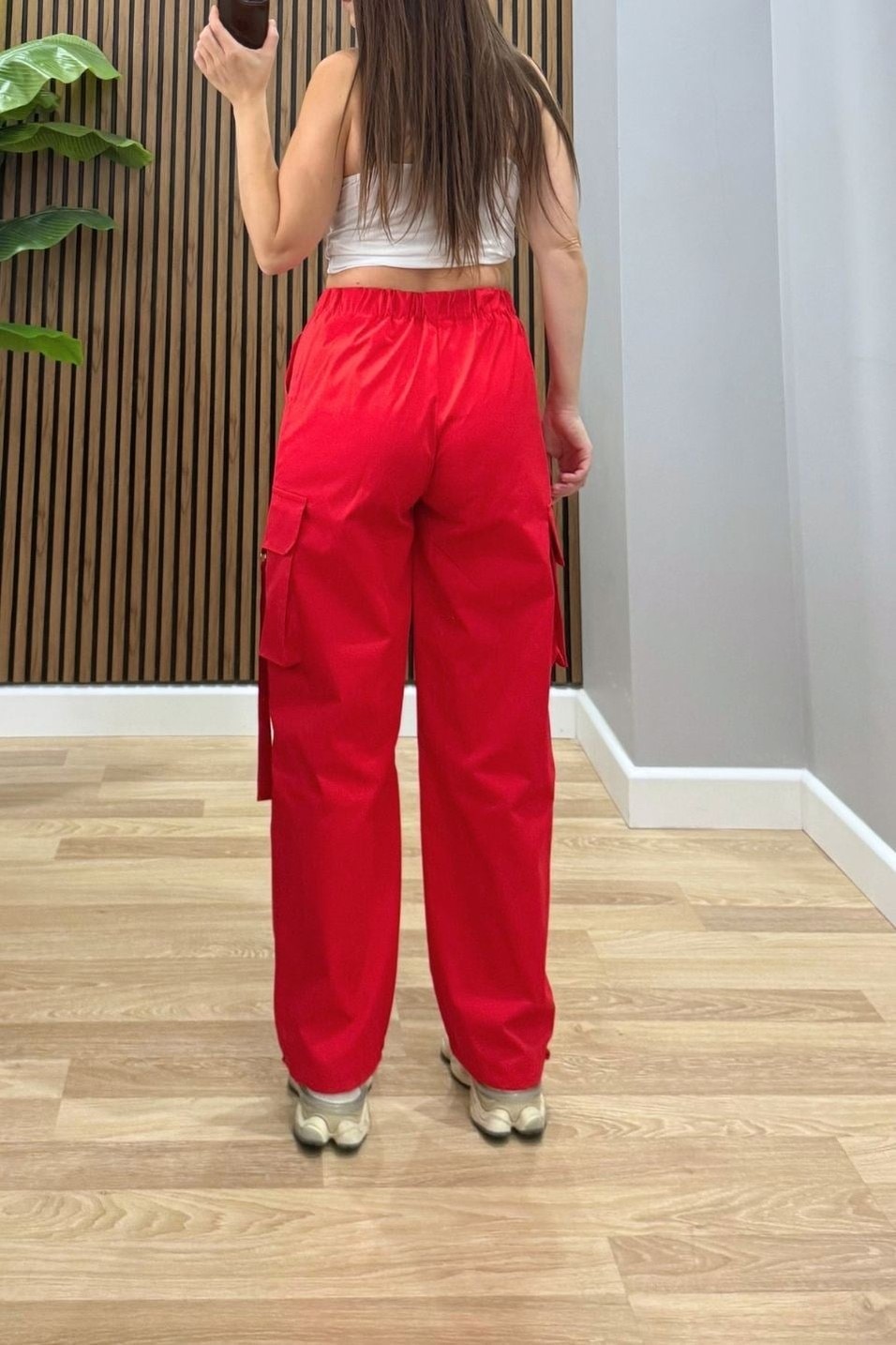 PantolonNova Multi Cep Kargo Pantolon Kırmızı