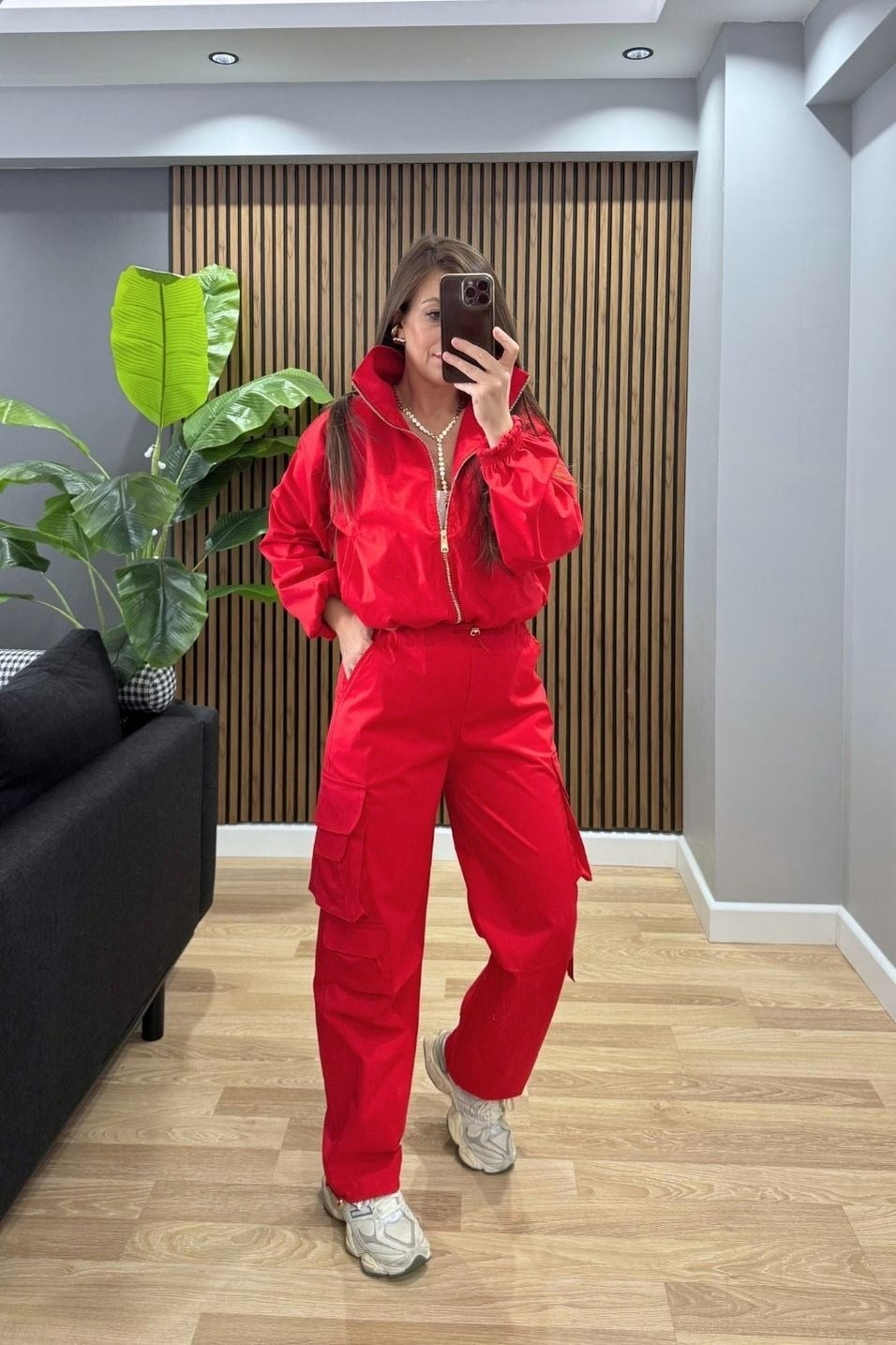 PantolonNova Multi Cep Kargo Pantolon Kırmızı