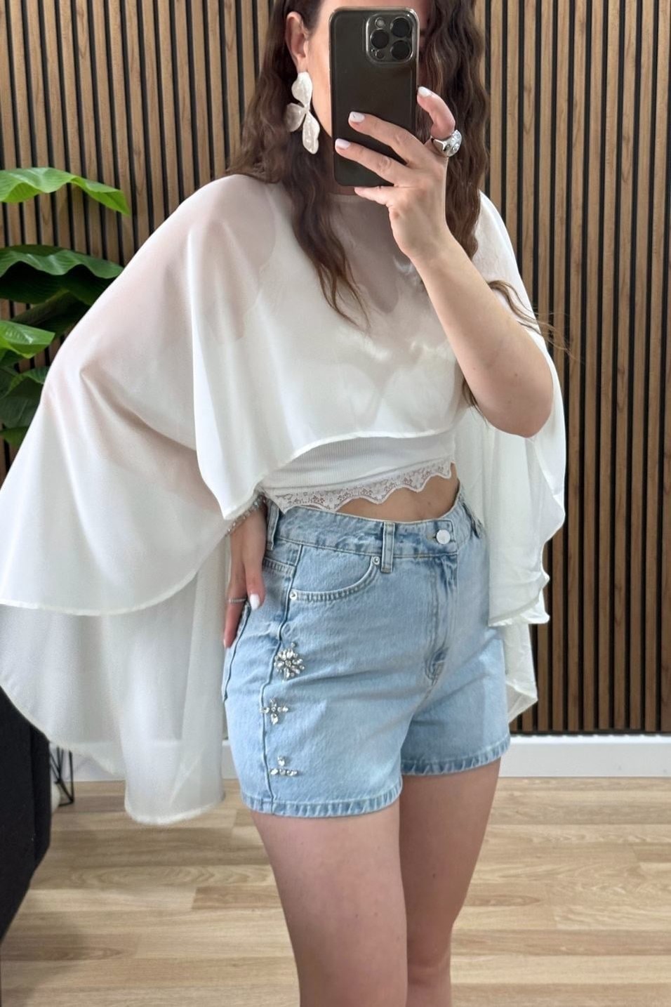ŞortLuna Crystal Denim Şort Açık Mavi