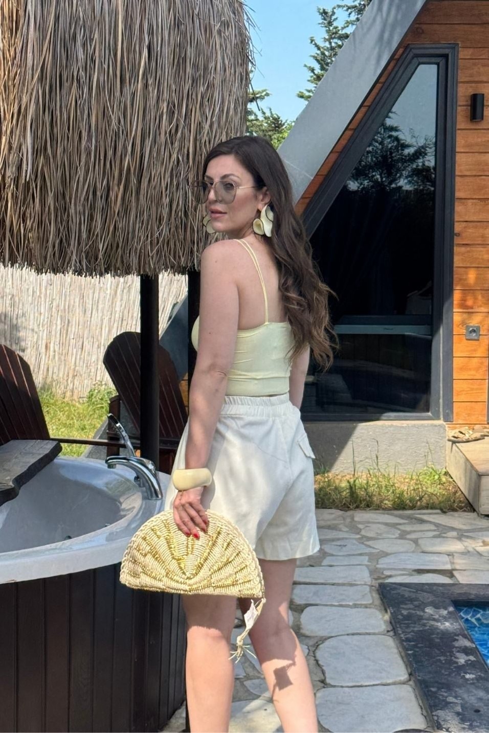 ŞortMonaco Premium Pamuk Şort Ekru