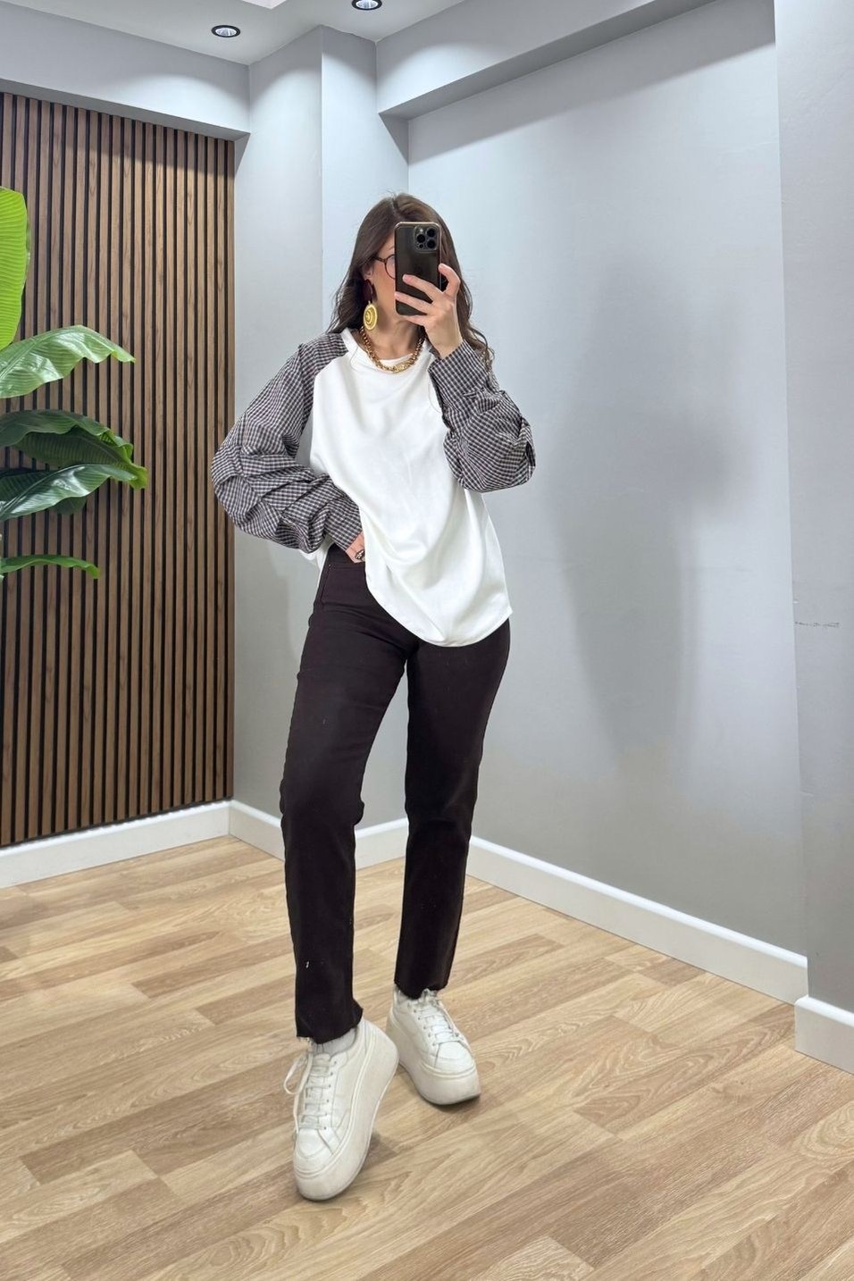 SweatshirtEkose Gömlek Kollu Oversize Sweatshirt Ekru