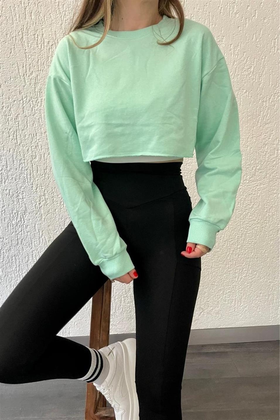 SweatshirtKısa Crop Sweat Mint