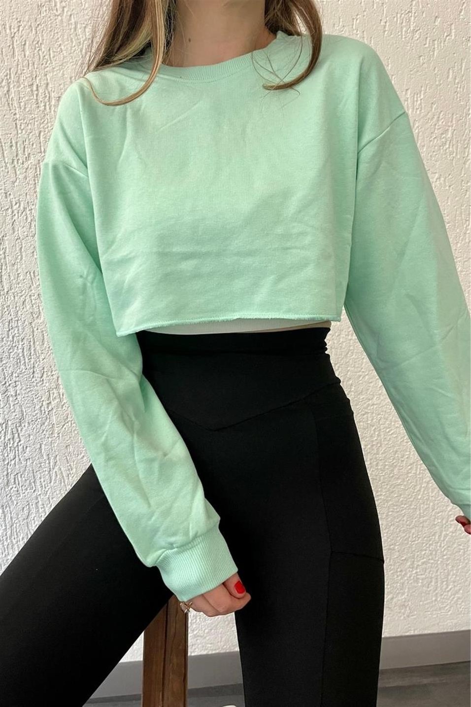 SweatshirtKısa Crop Sweat Mint