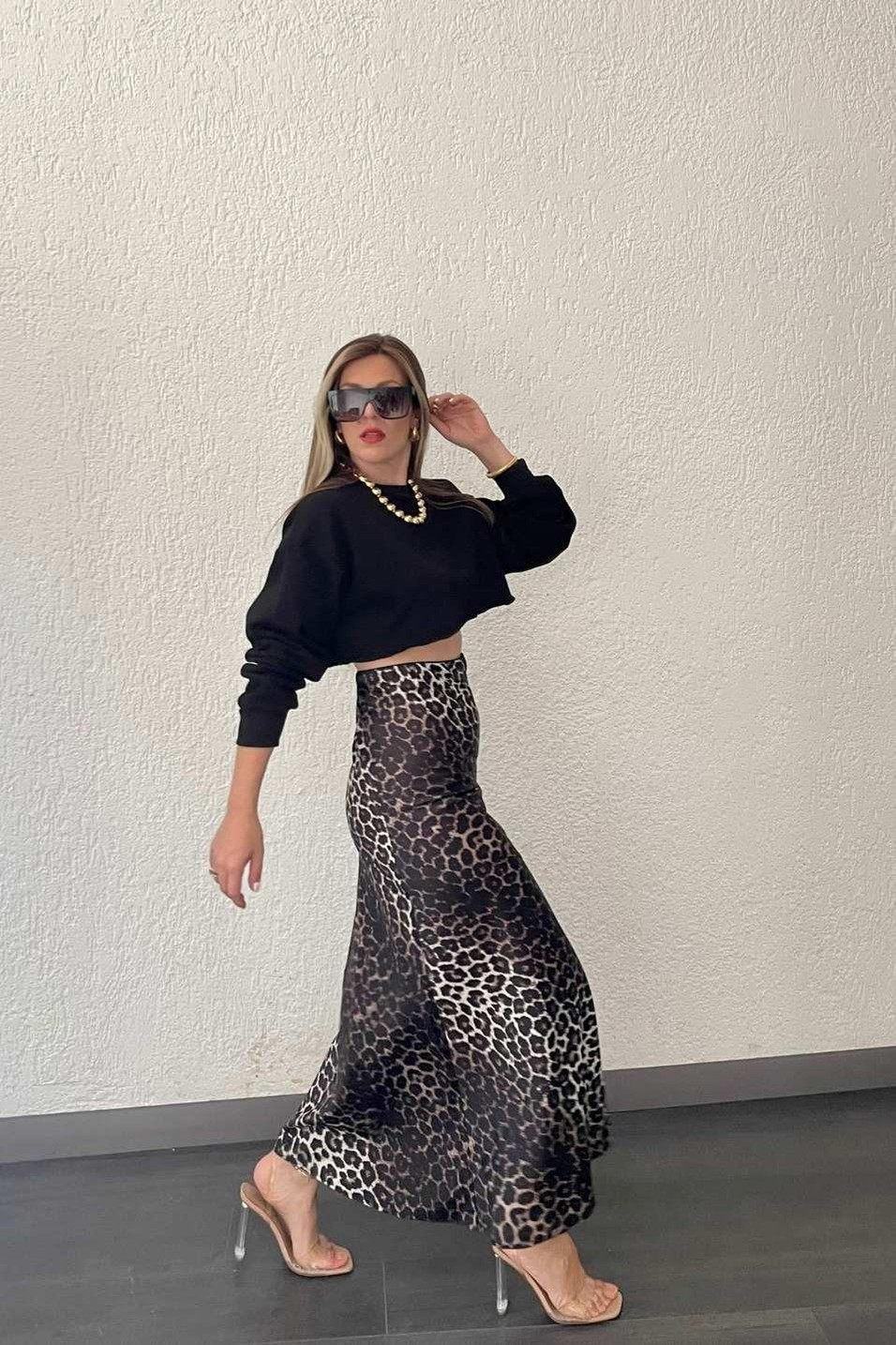 SweatshirtKısa Crop Sweat Siyah
