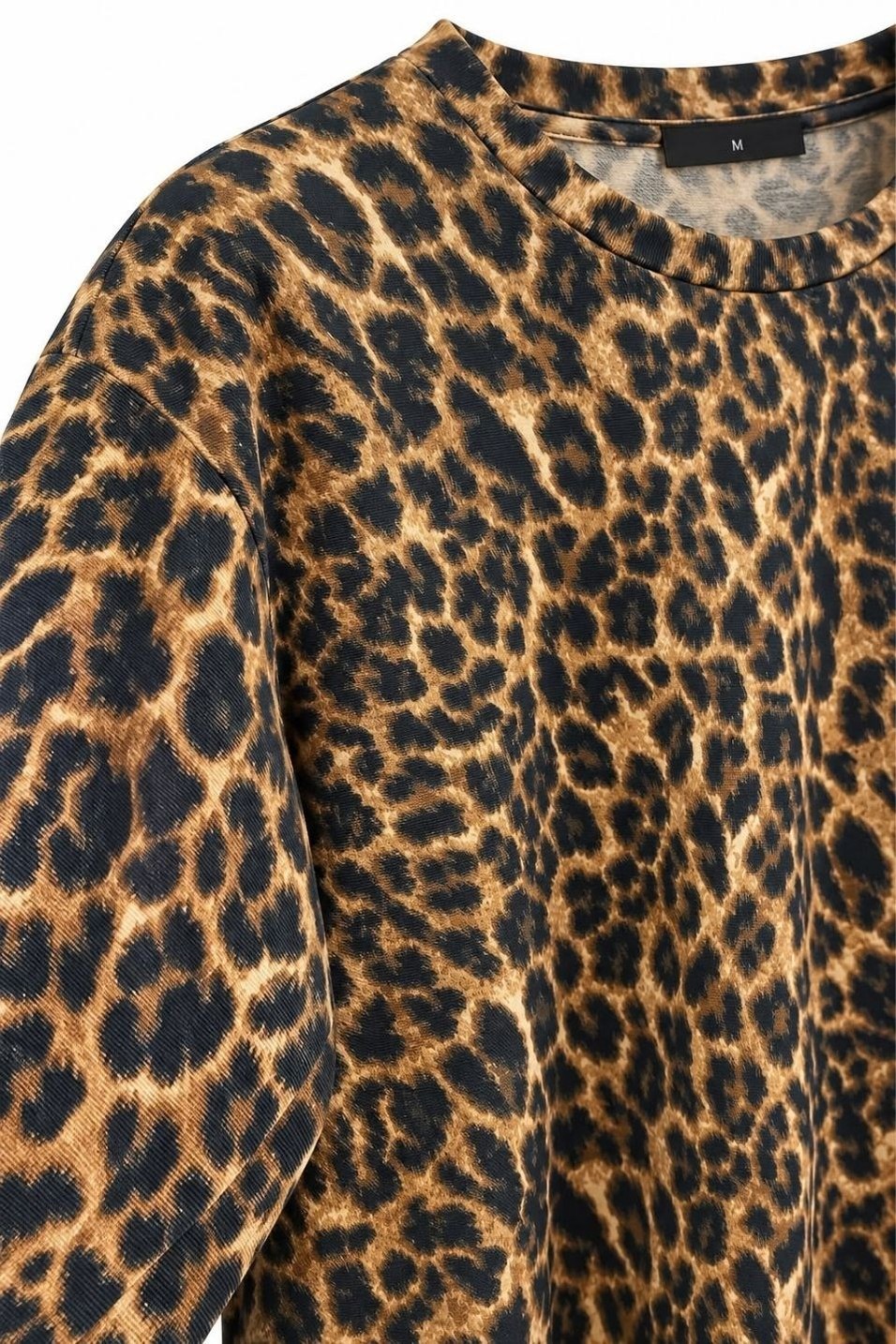 SweatshirtLeopar Desen Basic Sweat Kahve-Siyah