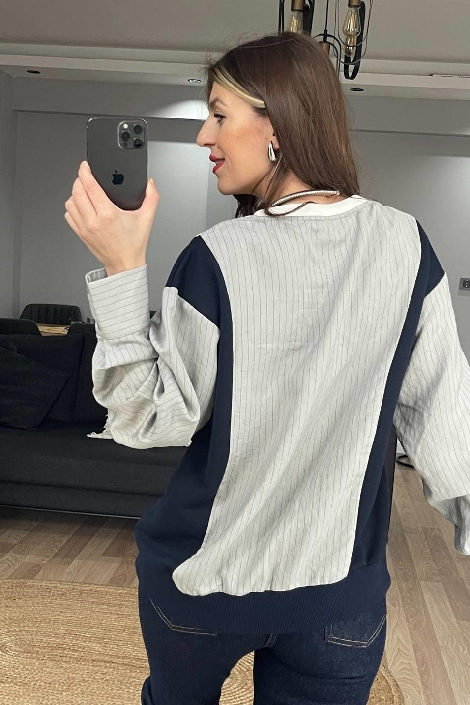 SweatshirtMarka Model Baskılı Tasarım Sweatshırt Ekru