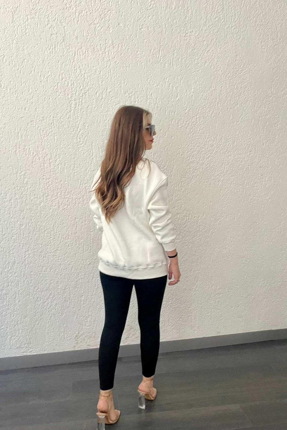 SweatshirtŞapkalı Ayıcık Baskılı Sweat Ekru