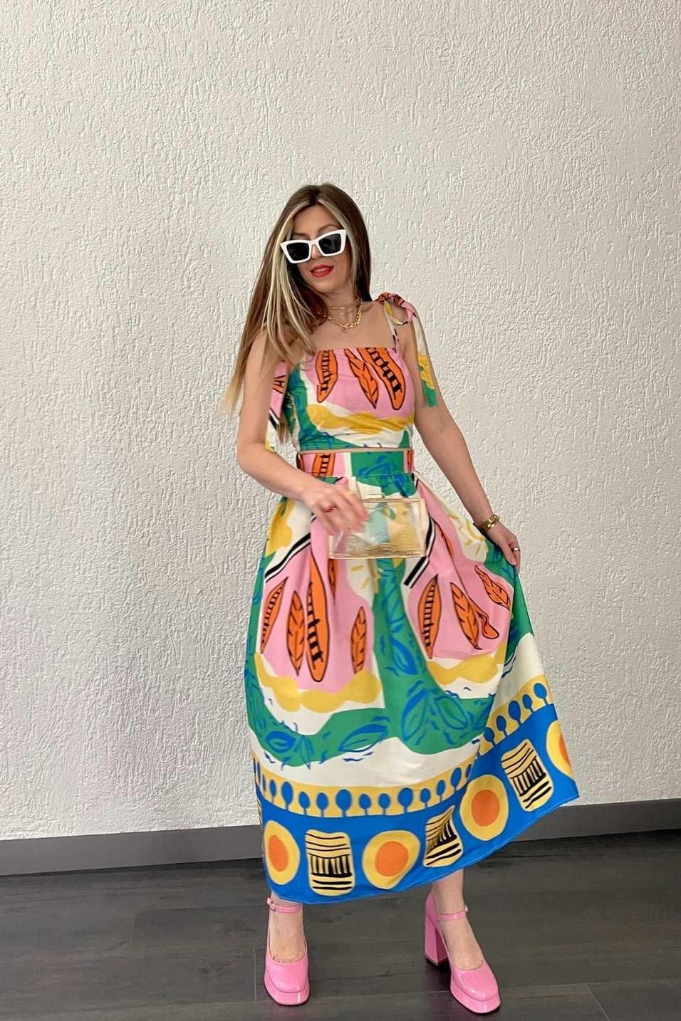 TakımDesenli İkili Takım Multi Color