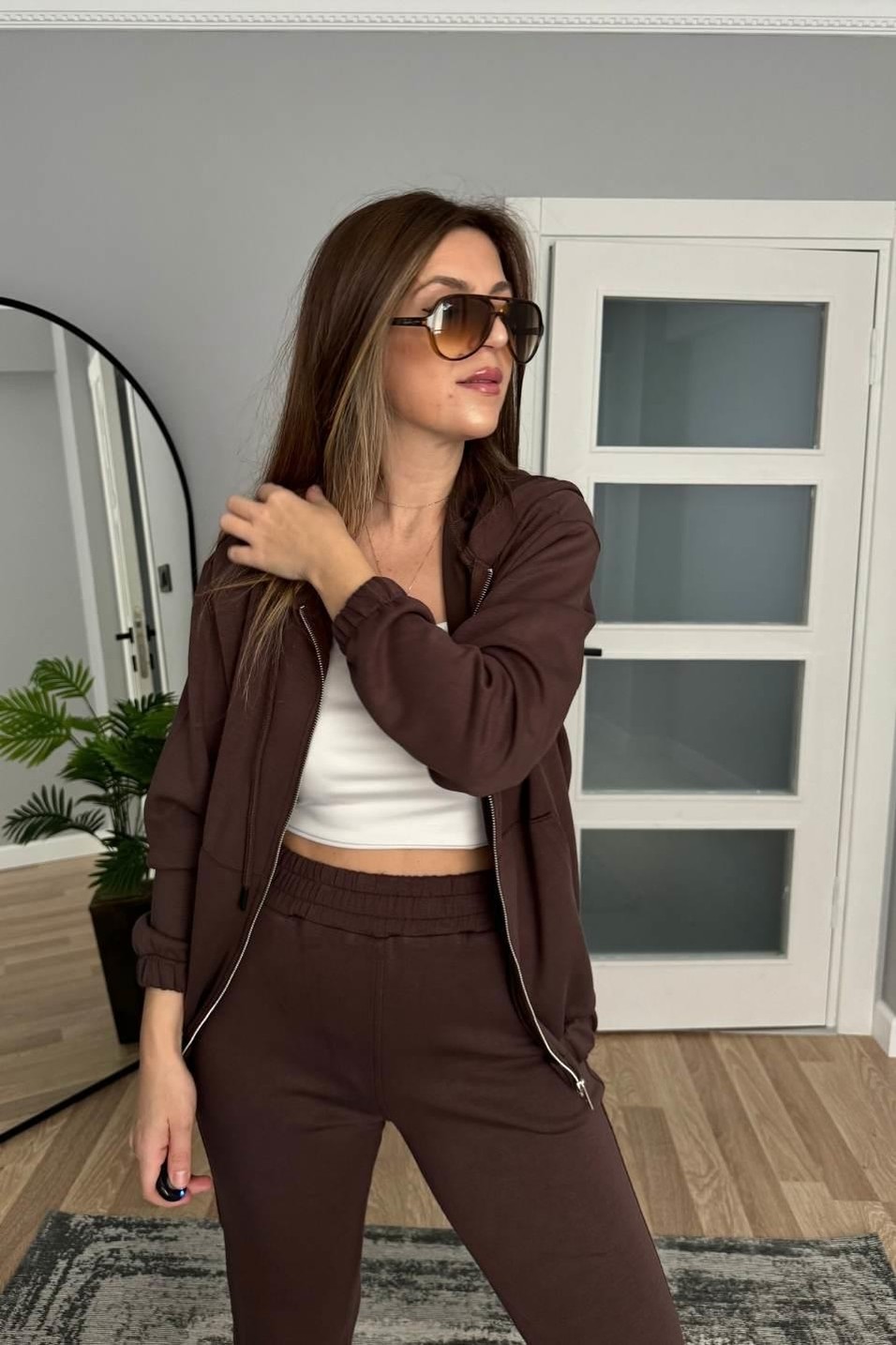 TakımFermuarlı Modal Takım Acı Kahve