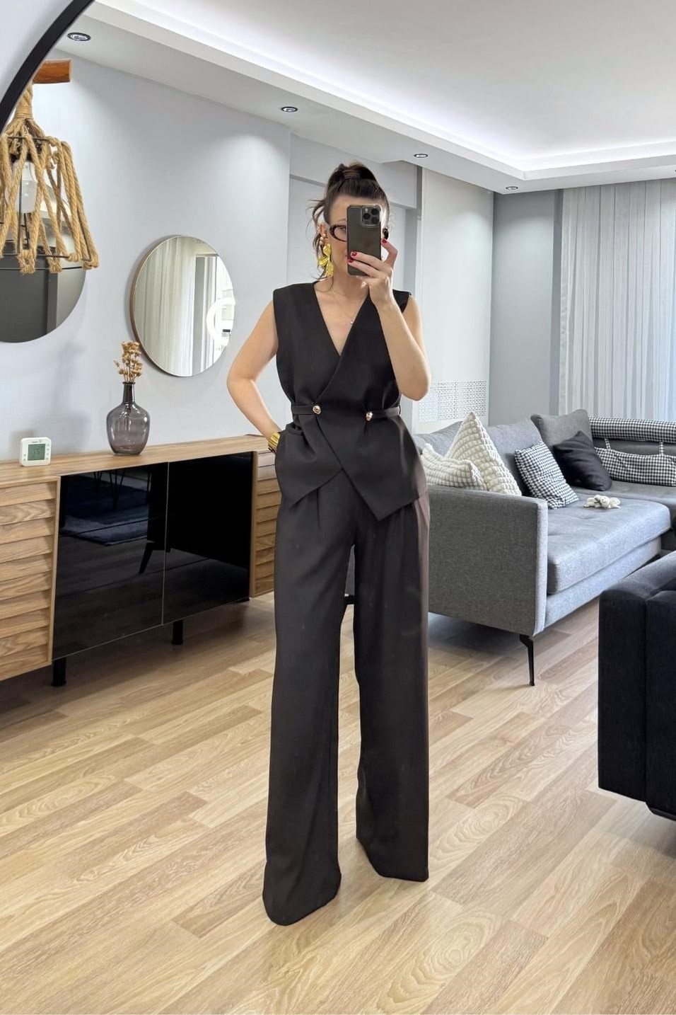 TakımMireva Yelekli Takım Acı Kahve